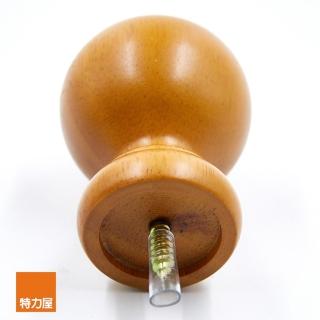【特力屋】實木窗簾桿 圓型飾頭 柚木色 2入 28mm