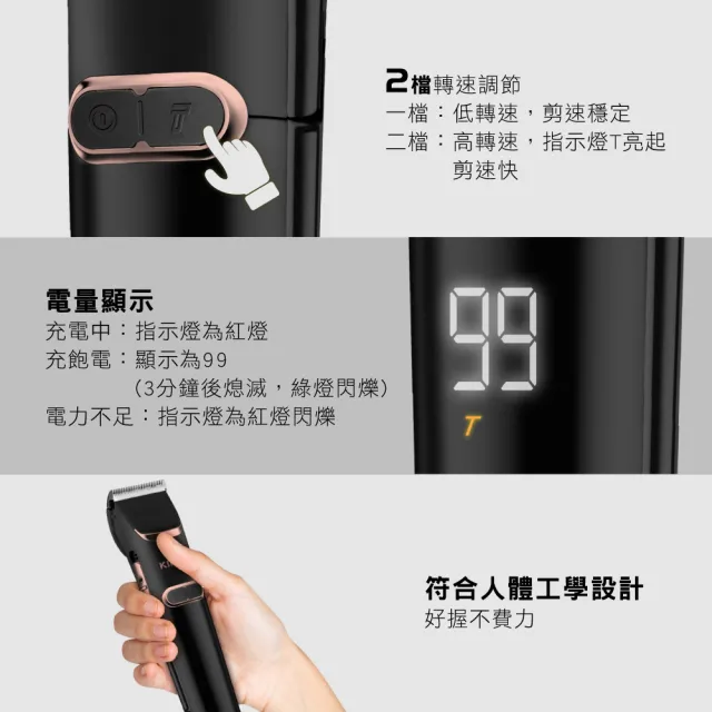 【KINYO】充插兩用專業精修電剪(理髮器 電動理髮器 HC-6820)