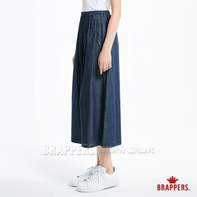 【BRAPPERS】女款 Boy friend系列-天絲棉鬆緊帶八分褲(藍)