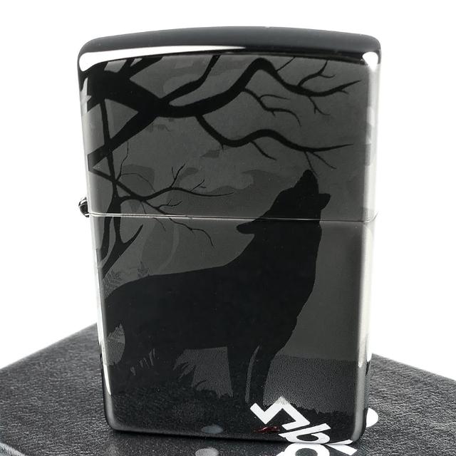 【Zippo】美系~Wolves-森林狼嚎圖案-4面連續雷射雕刻加工打火機