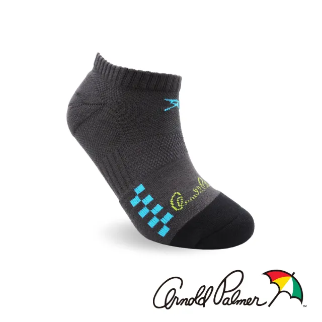 【Arnold Palmer】加大棋盤格男運動船型襪-深灰(船型襪/運動襪/加大襪/男襪)
