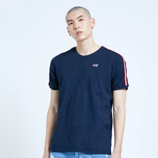 【5th STREET】男美式後印花短袖T恤-黑藍