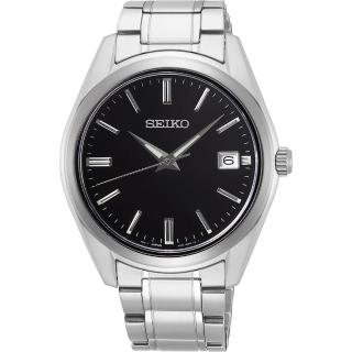 【SEIKO 精工】CS 時尚石英手錶-黑x銀/39mm 好禮2選1 雙11 優惠(6N52-00A0D SUR311P1)