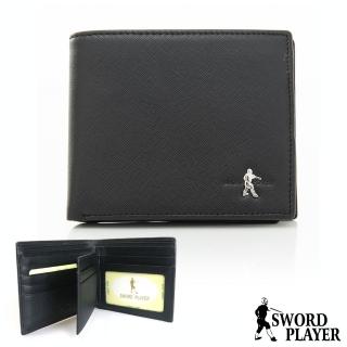 【SWORD PLAYER】真皮 莎普爾十字紋牛皮7卡2照可拆式短夾