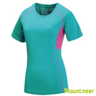 【Mountneer山林】女輕量排汗圓領上衣-湖水綠 31P22-70(圓領上衣/排汗衣)