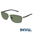 【INVU】瑞士知識型方框款偏光太陽眼鏡(金/黑 P1004C)