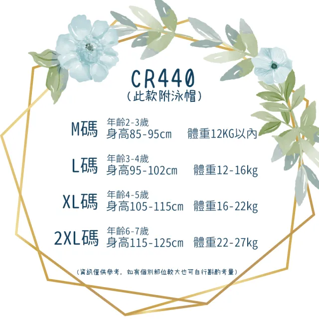 【AS 梨卡】兒童 泳衣 泳裝 女童 三件式 泳帽 長袖 防曬 潛水小童泳裝CR440