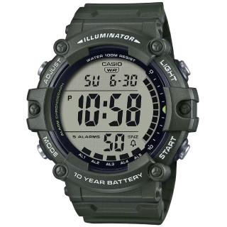 【CASIO 卡西歐】大數字顯示野營數位電子運動腕錶/軍綠(AE-1500WHX-3A)