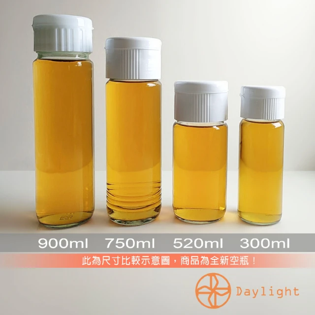 【Daylight】台灣製玻璃梅酒罐 900ml/750ml/520ml/300ml玻璃瓶超值組 (梅酒瓶 分裝瓶 蜂蜜瓶 釀酒)