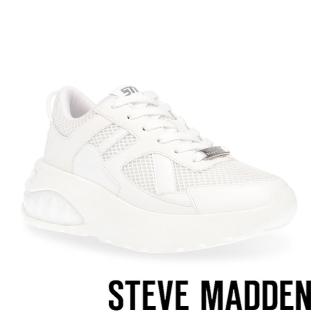 【steve madden】LOGAN 透氣網布氣墊休閒小白鞋(白色)