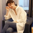 【ACheter】韓版氣質寬鬆BF風純白外搭長版長袖襯衫上衣#113828(白色)