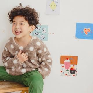 【OB 嚴選】日系大圓點親膚羊羔毛保暖長袖上衣 《QA1381》
