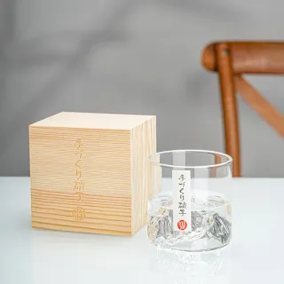 【JF】日職人手工吹製 威士忌富士山杯(手工吹製 富士山杯  精緻桐木盒)