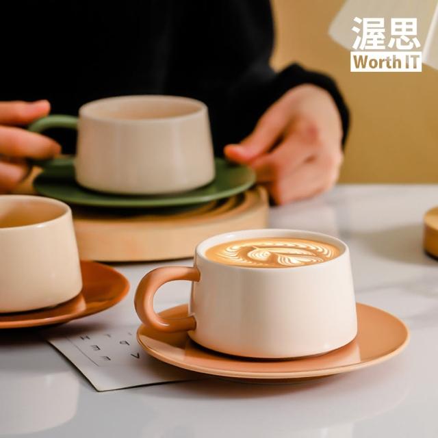 【渥思】復古撞色咖啡杯盤組(咖啡杯組.下午茶杯盤)