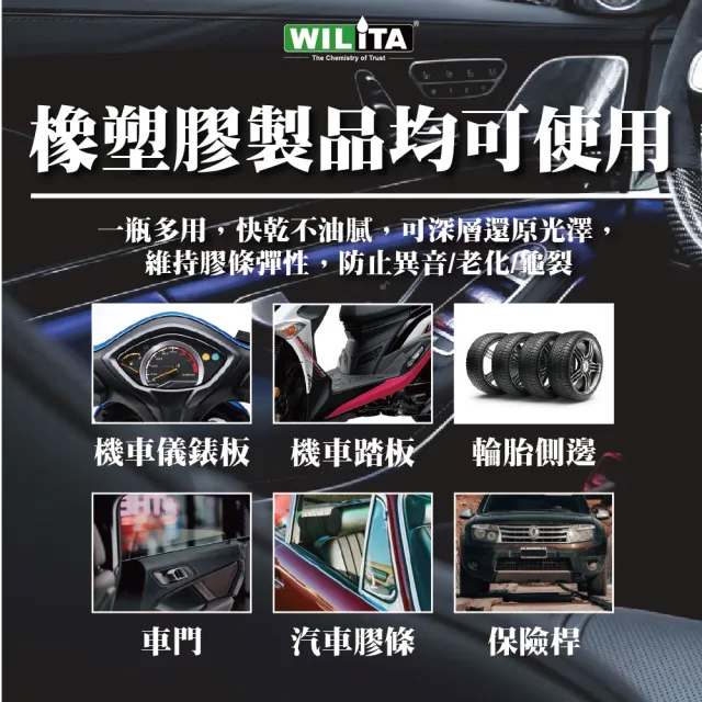 【WILITA 威力特】塑料還原劑 橡塑膠保護 橡保劑 600ml(3入)