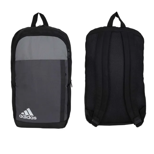 【adidas 愛迪達】大型後背包-雙肩包 肩背包 旅行包 18.5L 愛迪達 灰黑白(IK6890)