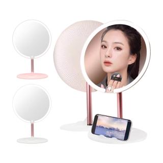 【MAANGE 瑪安格】LED燈桌面 補光燈化妝鏡-8.5吋(4K高畫質大鏡面美妝鏡/三色光化妝燈鏡/交換禮物)