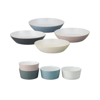 【DENBY】印象4色麵糰碗+4色直身飯碗組(100%英國製 居禮名店獨家代理)