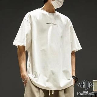 【Heart:W 新職人】★美式休閒棉質重磅短袖T恤(春夏/重磅棉T/字母印花/寬鬆修身/男女可穿)