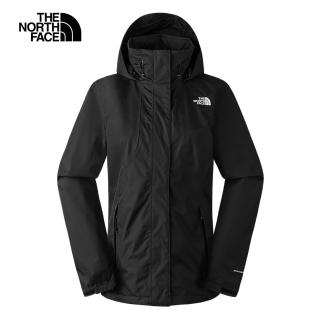 【The North Face 官方旗艦】北面女款黑色DryVent防水透氣連帽衝鋒衣｜88RTJK3(外套)