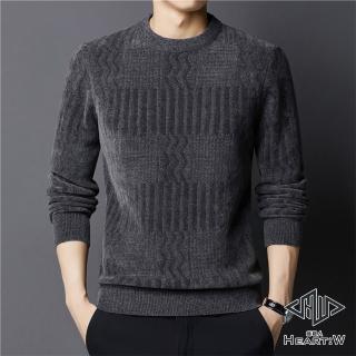 【Heart:W 新職人】★簡約圓領加厚針織緹花毛衣(秋冬/圓領上衣/長袖毛衣/保暖長袖)