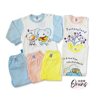 【Oluna 歐露娜】童馨 中厚半高領 肩扣套裝(寶寶睡衣 寶寶秋冬 幼童秋冬 寶寶長袖 卡通套裝 居家服)