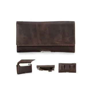 【玩皮工坊】真皮 頭層瘋馬牛皮多功能手機包腰包男包-可裝6.7吋LB996(真皮包包 單色選)