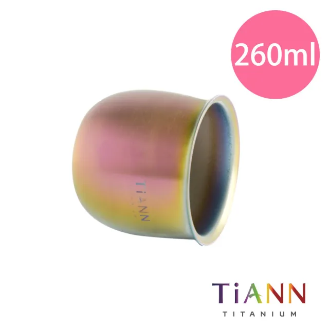 【TiANN 鈦安】鈦杯 純鈦 雙層圓滿杯/隔熱杯(260ml)