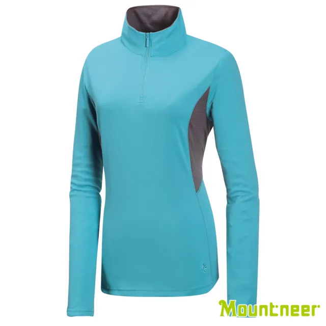 【Mountneer山林】女 透氣排汗長袖上衣-粉藍 31P32-76(透氣排汗衣/長袖上衣)