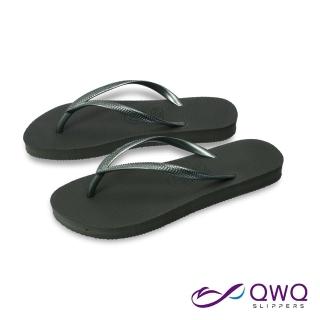 【QWQ】女款平底防水夾腳拖鞋-沙灘玩水人字涼拖鞋-Slim窈窕系列-夜幕綠 MIT(AAAA)