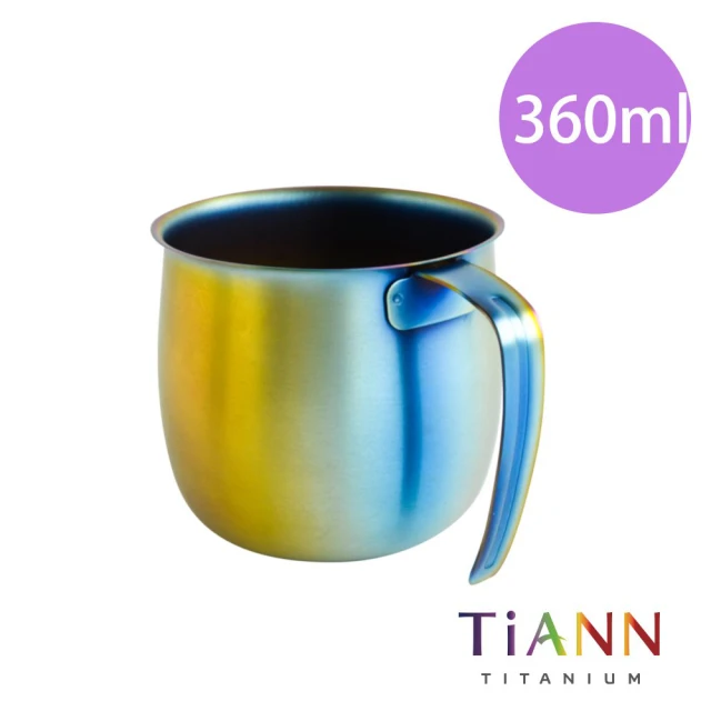 【TiANN 鈦安】鈦杯 純鈦 單層圓滿杯/馬克杯(360ml)