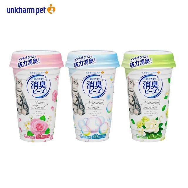 【Unicharm 消臭大師】貓砂盆消臭粒 450ml*4入組(貓廁除臭劑)