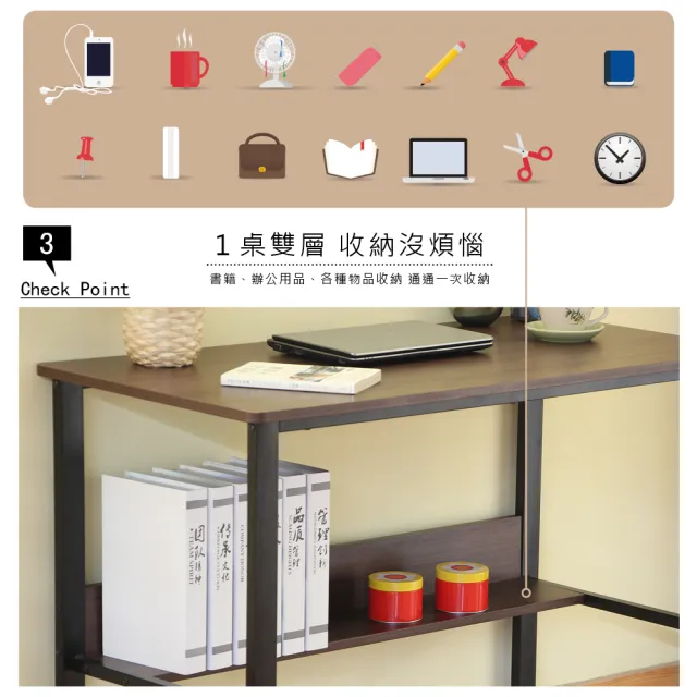 【RICHOME】華特100CM收納工作桌/書桌/電腦桌/辦公桌(U型鐵腳加粗-2色可選)