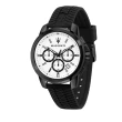 【MASERATI 瑪莎拉蒂】經典三眼計時矽膠錶帶腕錶44mm(R8871621010)