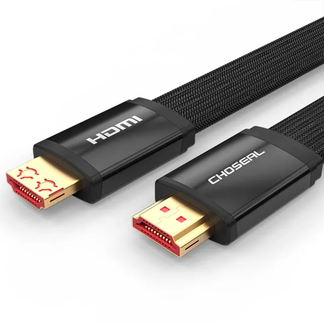 【日本秋葉原】HDMI2.0專利4K高畫質影音傳輸編織扁線 黑/5M