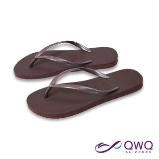 【QWQ】女款平底防水夾腳拖鞋-百搭顯白人字涼拖鞋-Slim窈窕系列-焦糖棕/咖啡 MIT(AAAA)