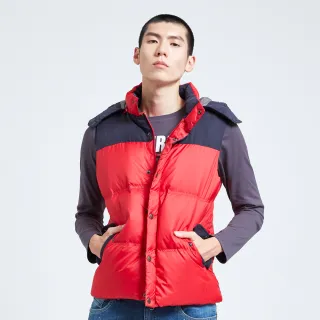 【5th STREET】男1965羽絨連帽背心-紅色