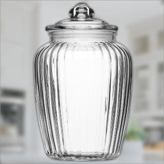 【KitchenCraft】菊花紋復古玻璃密封罐 2200ml / 保鮮罐 咖啡罐 收納罐 零食罐 儲物罐