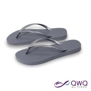 【QWQ】女款平底防水夾腳拖鞋-下雨天防滑人字涼拖鞋-Slim窈窕系列-銀河灰 MIT(AAAA)