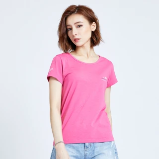 【5th STREET】女美式文字印花短袖T恤-桃紅