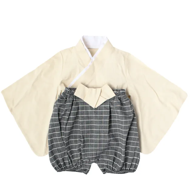 【Baby 童衣】任選 寶寶造型服套裝 二件式日本和服套裝 12002(淺米黃)
