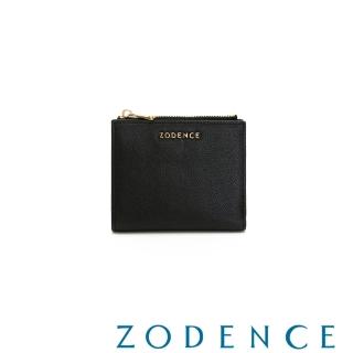 【ZODENCE 佐登司】LIZ進口牛皮對開輕薄短夾(黑/618)