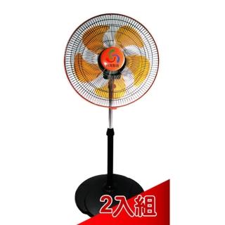 【金展輝】16吋超廣角多功能循環涼風扇(A-1611橘色/兩入組)