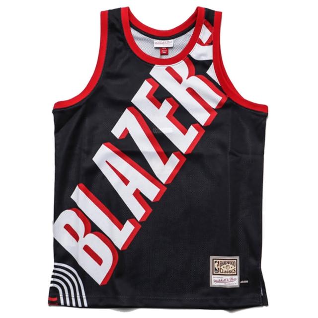 【M&N】球衣 背心 MITCHELL & NESS 拓荒者 BIG FACE 黑白紅 運動 男 MN20AJE01PT(NBA球衣)