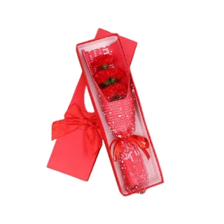 【Nick Shop】蝴蝶結康乃馨香皂花-盒裝x6盒(母親節/父親節/畢業季)