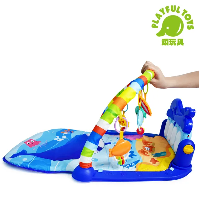 【Playful Toys 頑玩具】海豚腳踏琴嬰兒健力架(踢踢琴 寶寶健身架 嬰兒玩具)