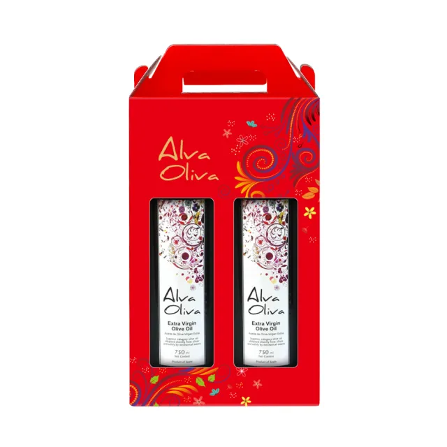 即期品【Alva Oliva】艾娃橄欖 特級冷壓初榨橄欖油禮盒750mlx2瓶組(送禮推薦/可生飲/出廠酸價0.3)