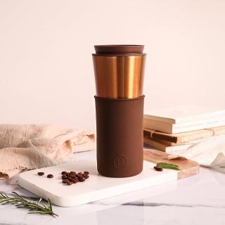 【HYDY】兩用隨行保溫杯 古銅金盃-摩卡(450ml)(保溫瓶)