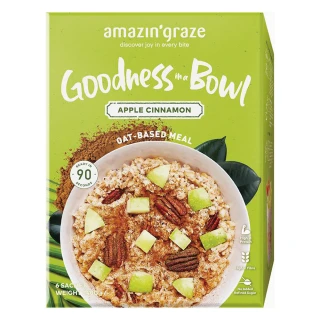 【Amazin graze】沖泡式堅果穀物燕麥片-蘋果肉桂(40gx6包/盒)