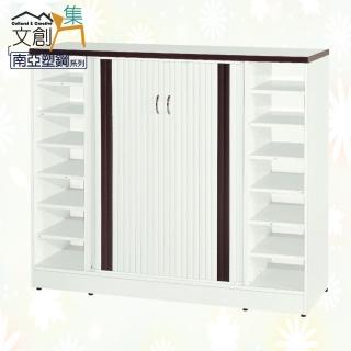 【文創集】麥納 環保4.1尺南亞塑鋼捲簾推門鞋櫃/收納櫃